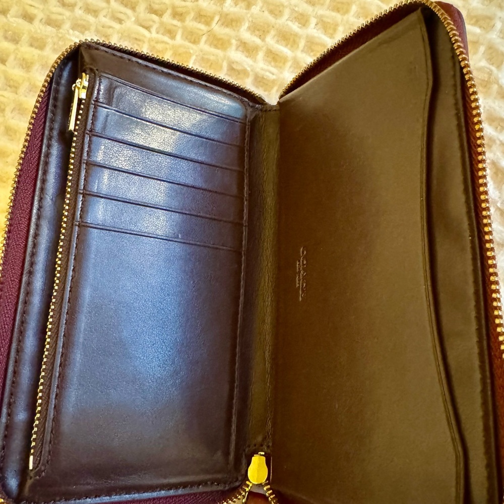 Coach Maroon Wristlet with Embellished C - Picture 3 of 3